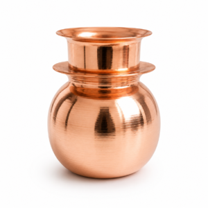 Premium Small Size Copper Kalash | Copper Lota-Pela Set for Puja Rituals | Puja Essentials for Home Mandir | Tamba Lota for Water | 10 X 10 X 8 cms | Small Size