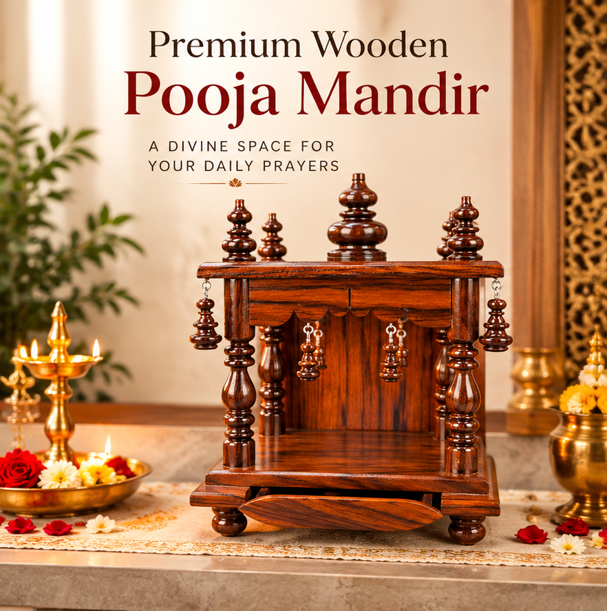 Premium Wooden Puja Mandir - Handcrafted Home Temple - Image 3